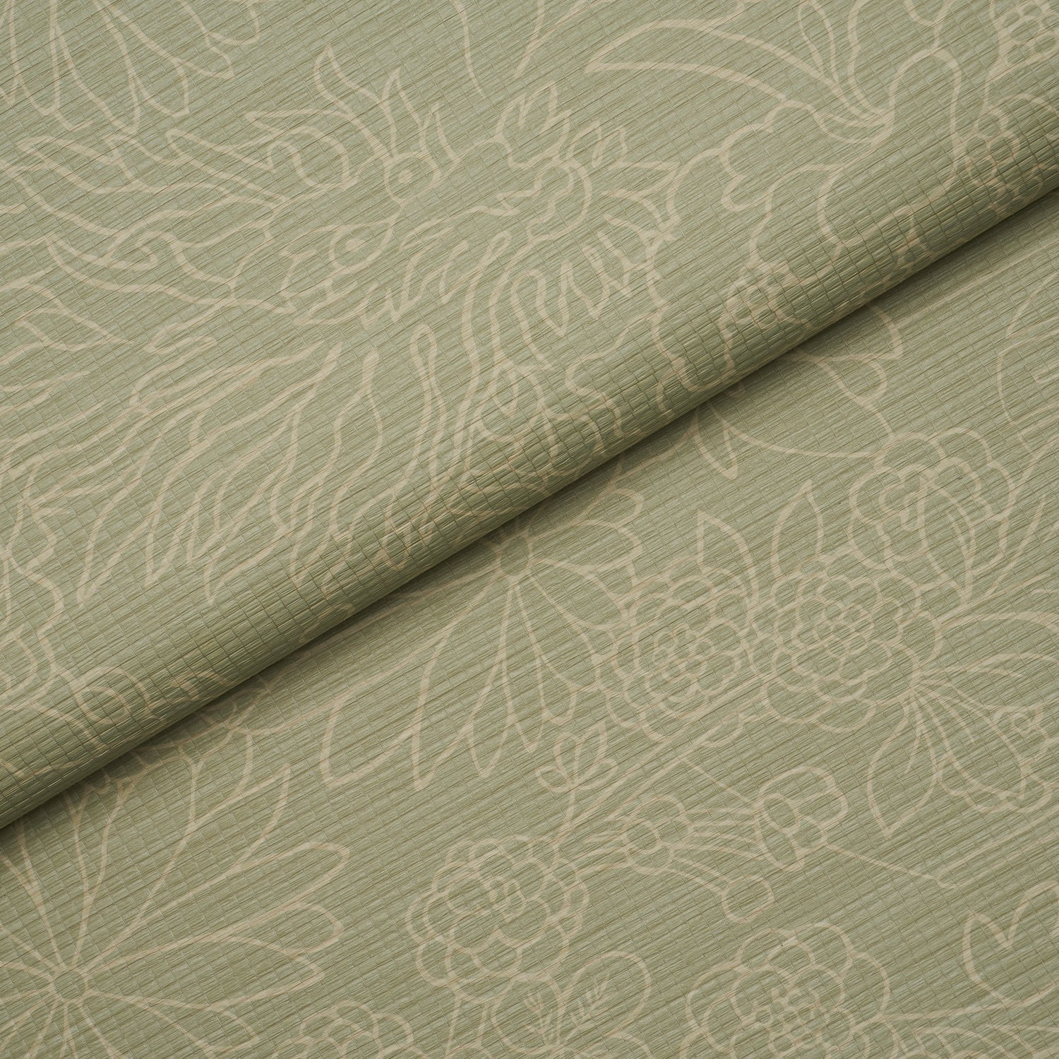 Chiang Mai Dragon Silhouette Raffia Wallpaper in sage color - pattern number 5017621 - by Schumacher in the Atelier Paris collection