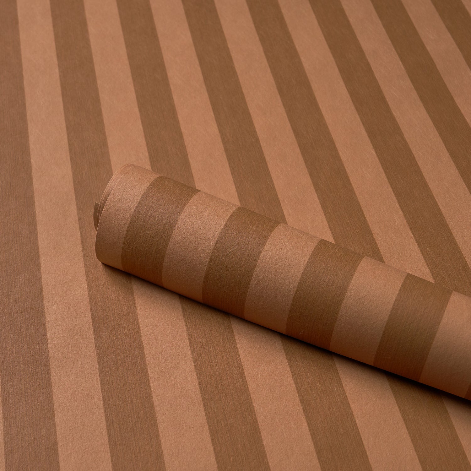 Edwin Stripe Medium Wallpaper in terracotta color - pattern number 5017641 - by Schumacher in the Atelier Paris collection
