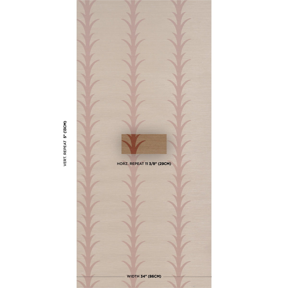 Acanthus Stripe Sisal Wallpaper in mocha color - pattern number 5017651 - by Schumacher in the Atelier Paris collection