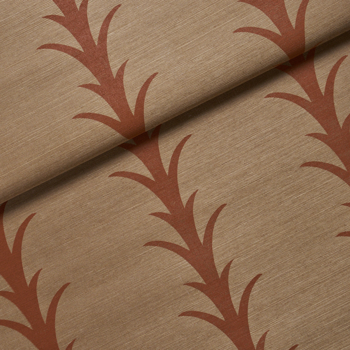 Acanthus Stripe Sisal Wallpaper in mocha color - pattern number 5017651 - by Schumacher in the Atelier Paris collection