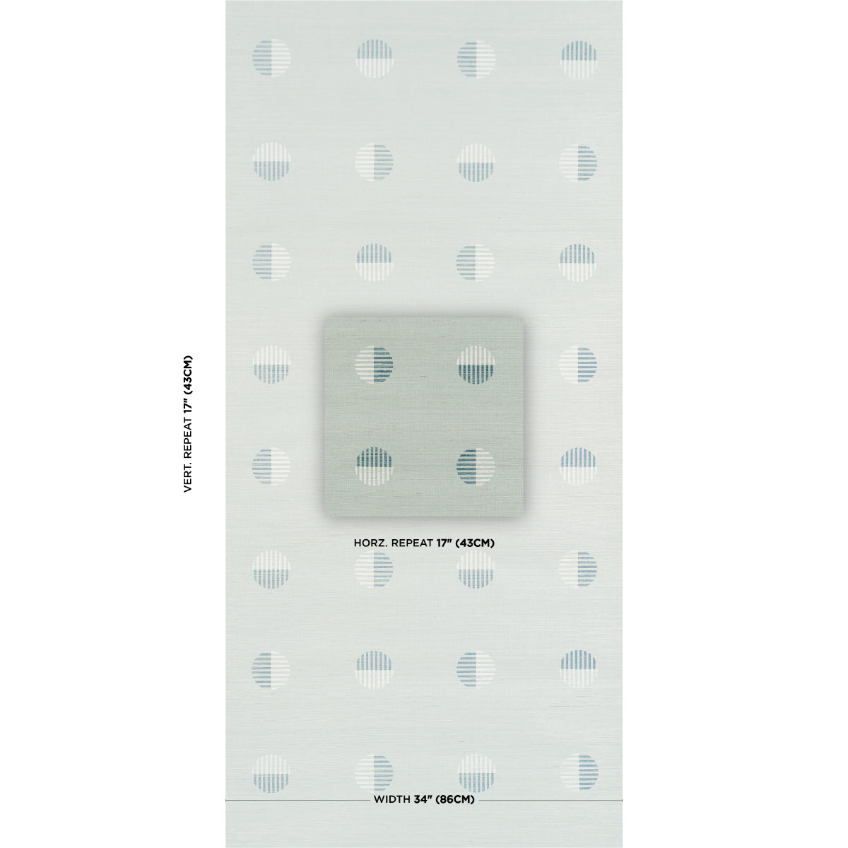 Ando Hand Blocked Sisal Wallpaper in chambray color - pattern number 5017700 - by Schumacher in the Perennial Favorites collection