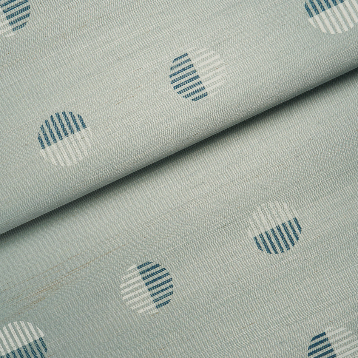 Ando Hand Blocked Sisal Wallpaper in chambray color - pattern number 5017700 - by Schumacher in the Perennial Favorites collection