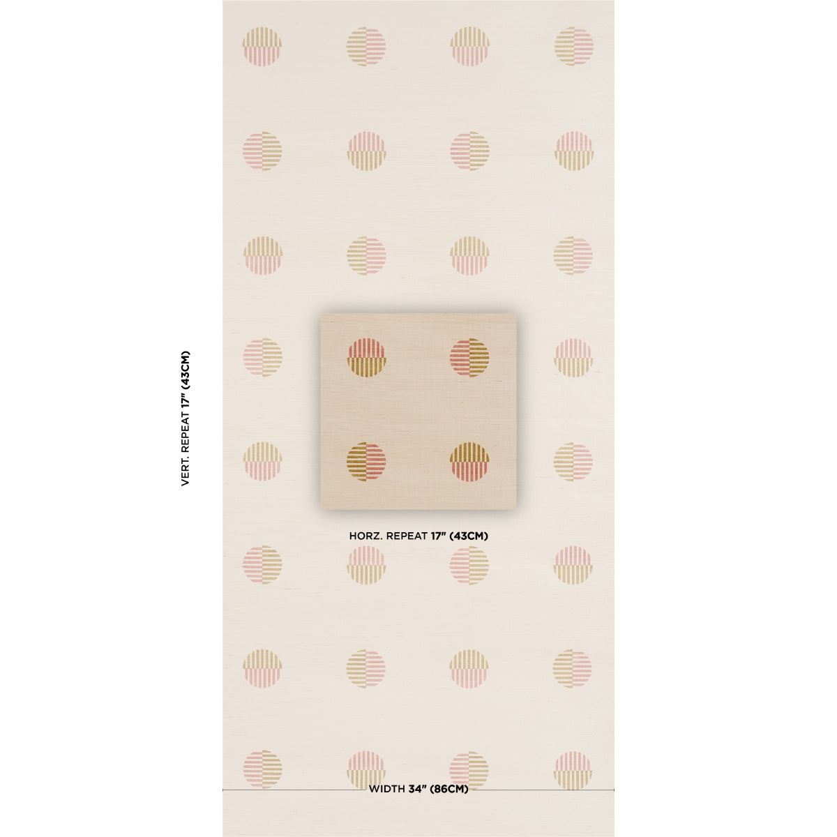 Ando Hand Blocked Sisal Wallpaper in rust and ochre color - pattern number 5017701 - by Schumacher in the Perennial Favorites collection