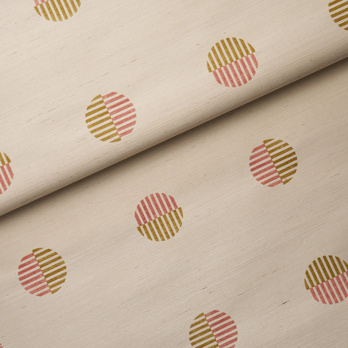 Ando Hand Blocked Sisal Wallpaper in rust and ochre color - pattern number 5017701 - by Schumacher in the Perennial Favorites collection