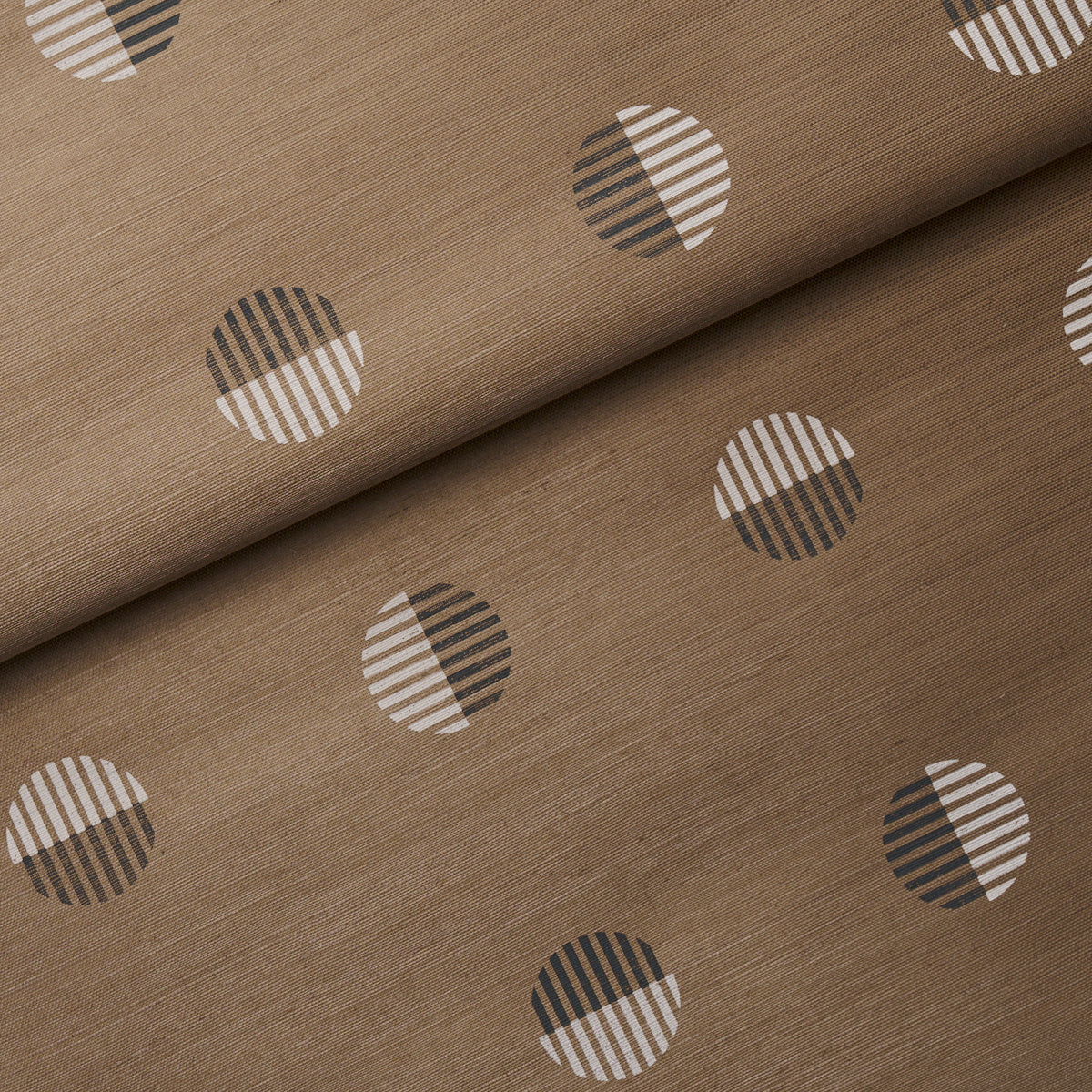 Ando Hand Blocked Sisal Wallpaper in ivory and charcoal on natural color - pattern number 5017702 - by Schumacher in the Perennial Favorites collection