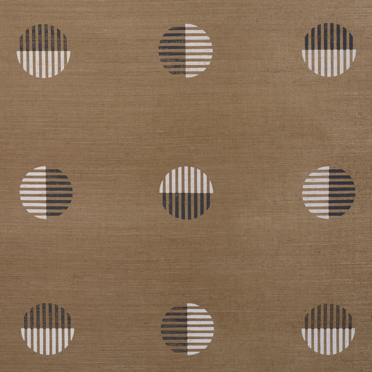 Ando Hand Blocked Sisal Wallpaper in ivory and charcoal on natural color - pattern number 5017702 - by Schumacher in the Perennial Favorites collection