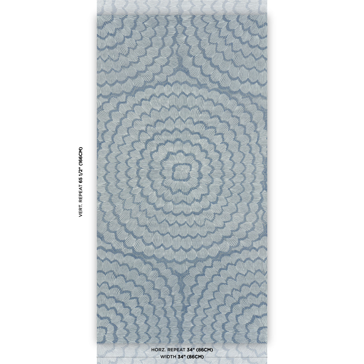 Feather Bloom Sisal Wallpaper in cornflower color - pattern number 5017711 - by Schumacher in the Perennial Favorites collection