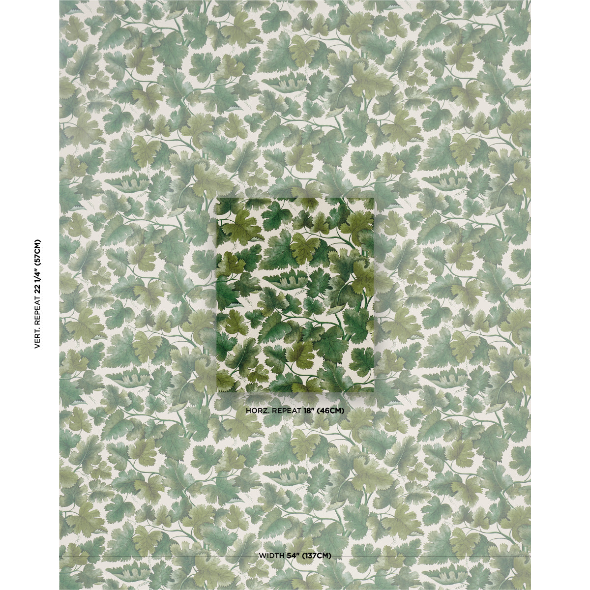 Edinburgh Vine Wallpaper in moss color - pattern number 5017730 - by Schumacher in the A Country Life collection