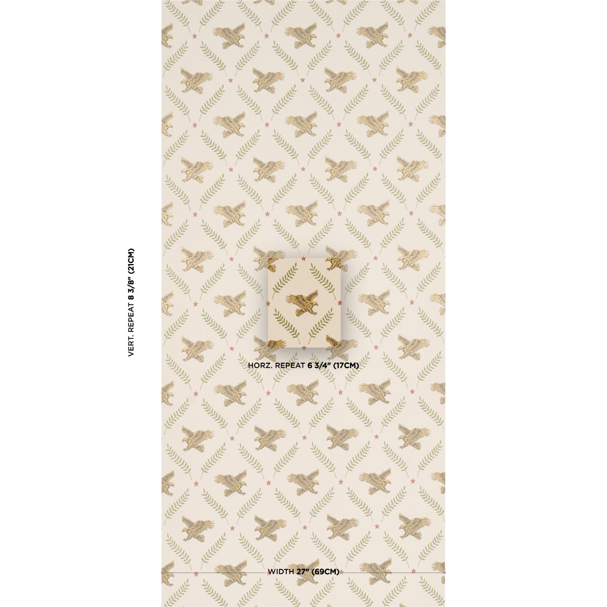 Lolaire Wallpaper in ivory color - pattern number 5017740 - by Schumacher in the A Country Life collection