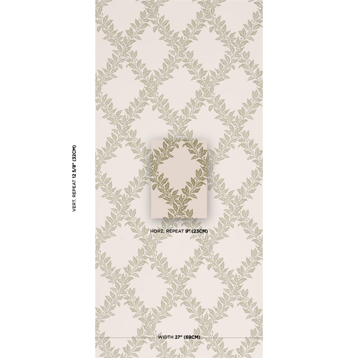 Tyninghame Trellis Wallpaper in sage color - pattern number 5017750 - by Schumacher in the A Country Life collection