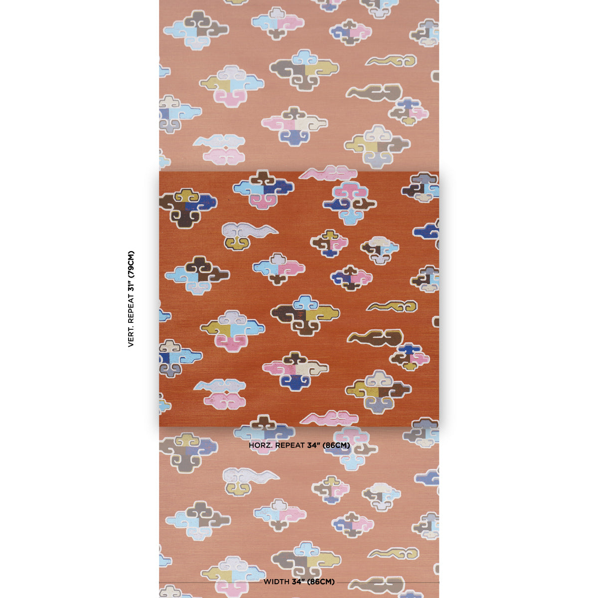 In Dreams Wallpaper in persimmon color - pattern number 5017760 - by Schumacher in the Cristina Buckley collection