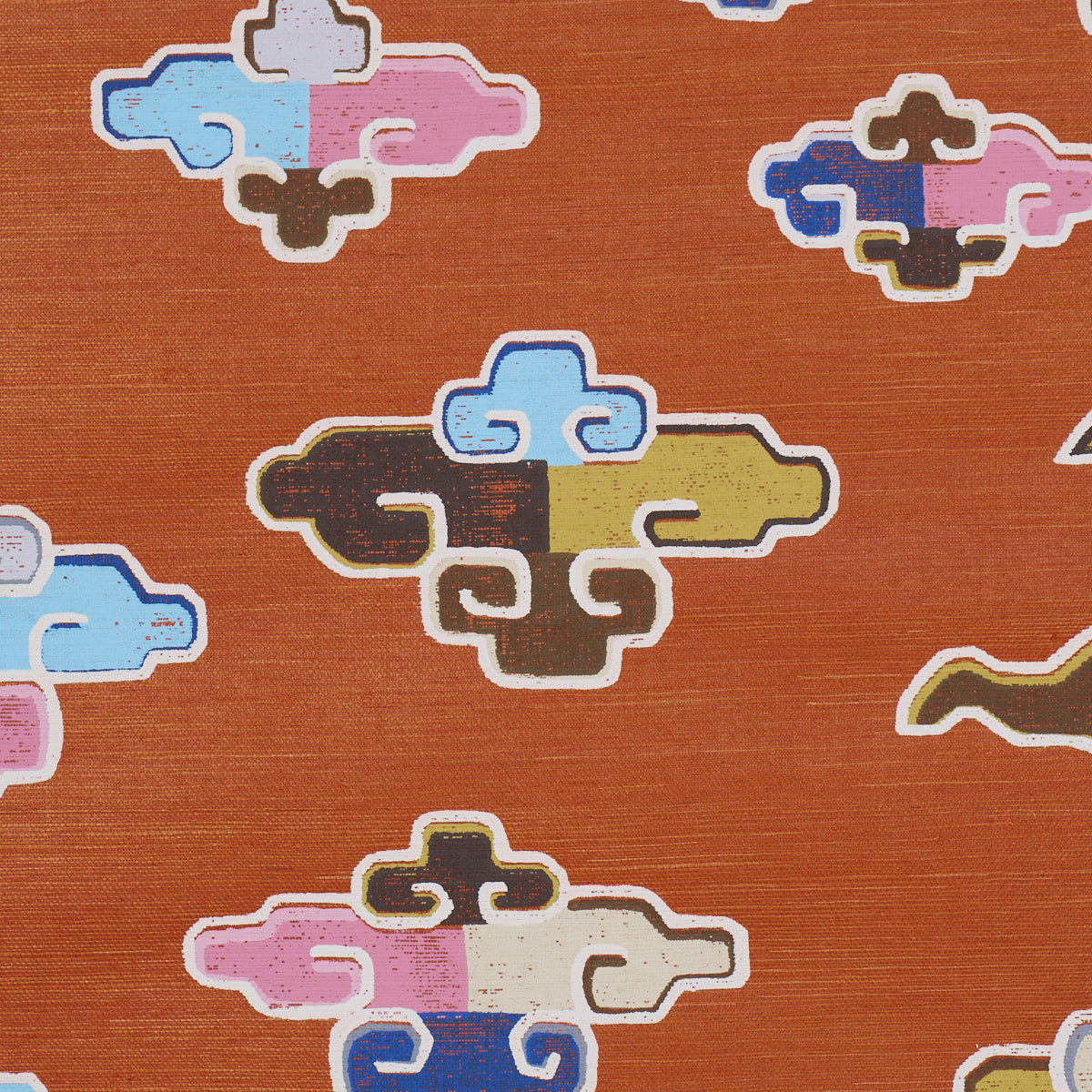 In Dreams Wallpaper in persimmon color - pattern number 5017760 - by Schumacher in the Cristina Buckley collection