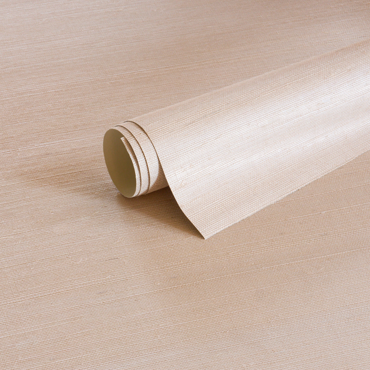 Hemp Shimmer Wallpaper in Blush Shimmer color - pattern number 5017773 - by Schumacher in the Perfect Basics Textured Wallcovering collection