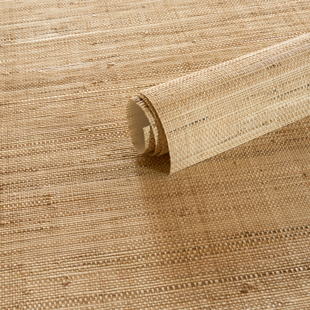 Namu Raffia &amp; Abaca Weave Wallpaper in Light Natural color - pattern number 5017810 - by Schumacher in the Perfect Basics Textured Wallcovering collection