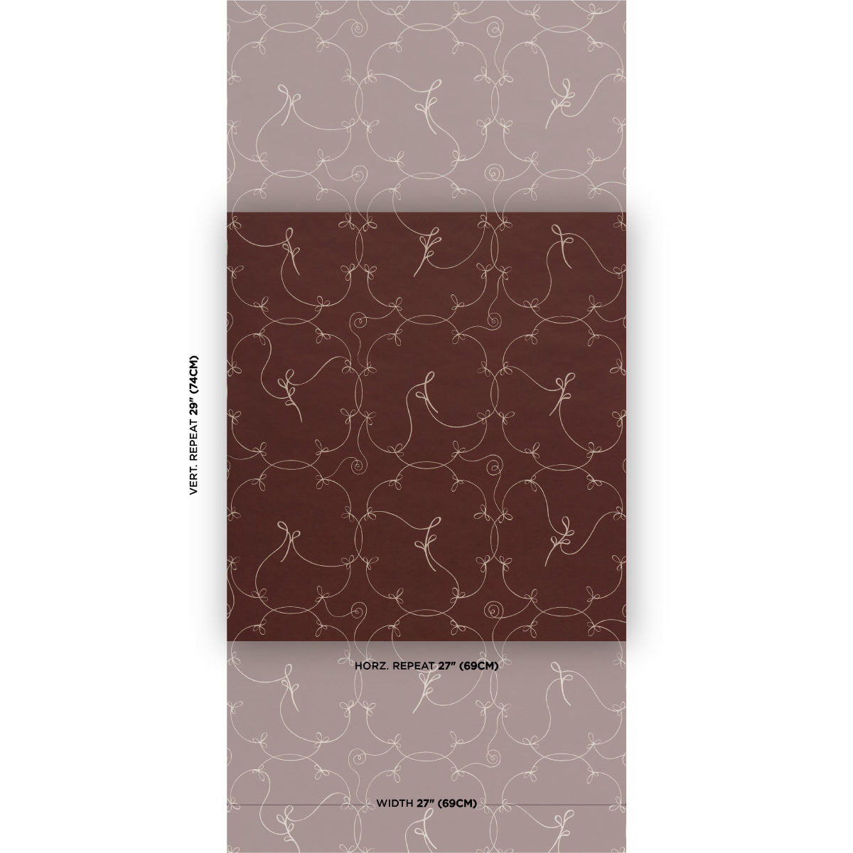 Broderie Wallpaper in bordeaux color - pattern number 5017850 - by Schumacher in the Backdrop I collection