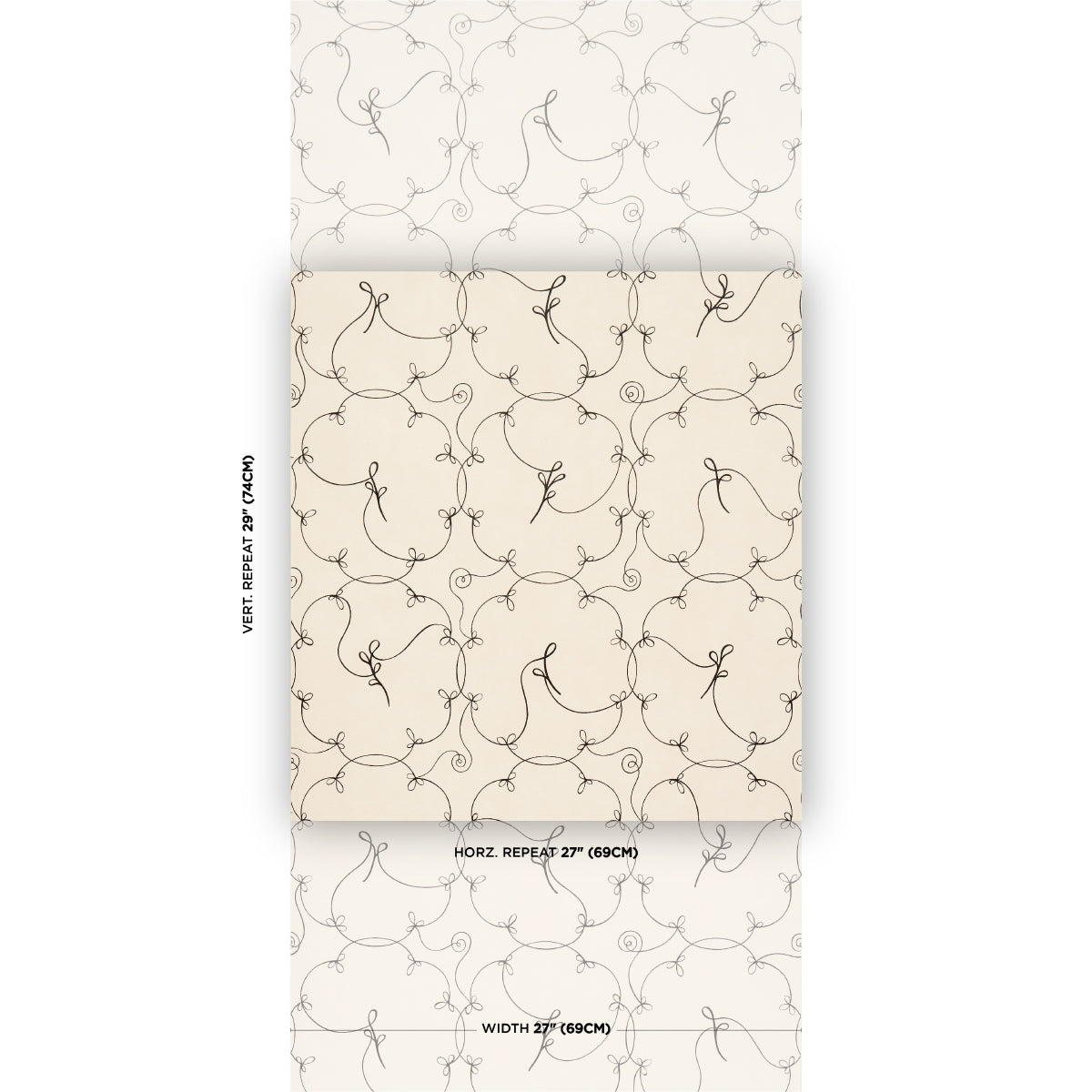 Broderie Wallpaper in black and ivory color - pattern number 5017852 - by Schumacher in the Backdrop I collection