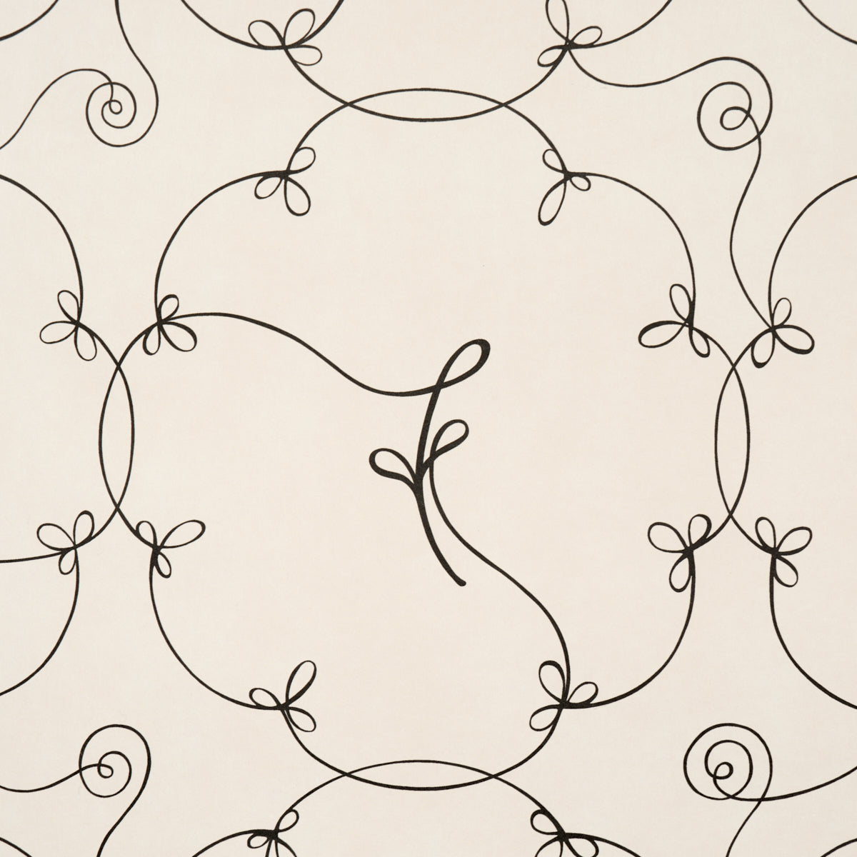Broderie Wallpaper in black and ivory color - pattern number 5017852 - by Schumacher in the Backdrop I collection