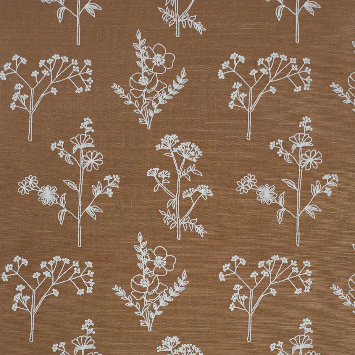 Lisbeth Embroidered Sisal Wallpaper in brown color - pattern number 5017911 - by Schumacher in the Perennial Favorites collection
