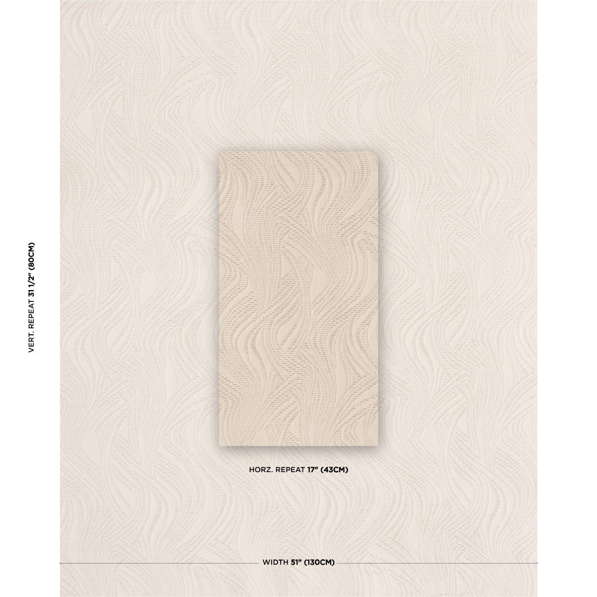 Quilted Waves Wallpaper in dune color - pattern number 5017940 - by Schumacher in the Atelier Paris collection