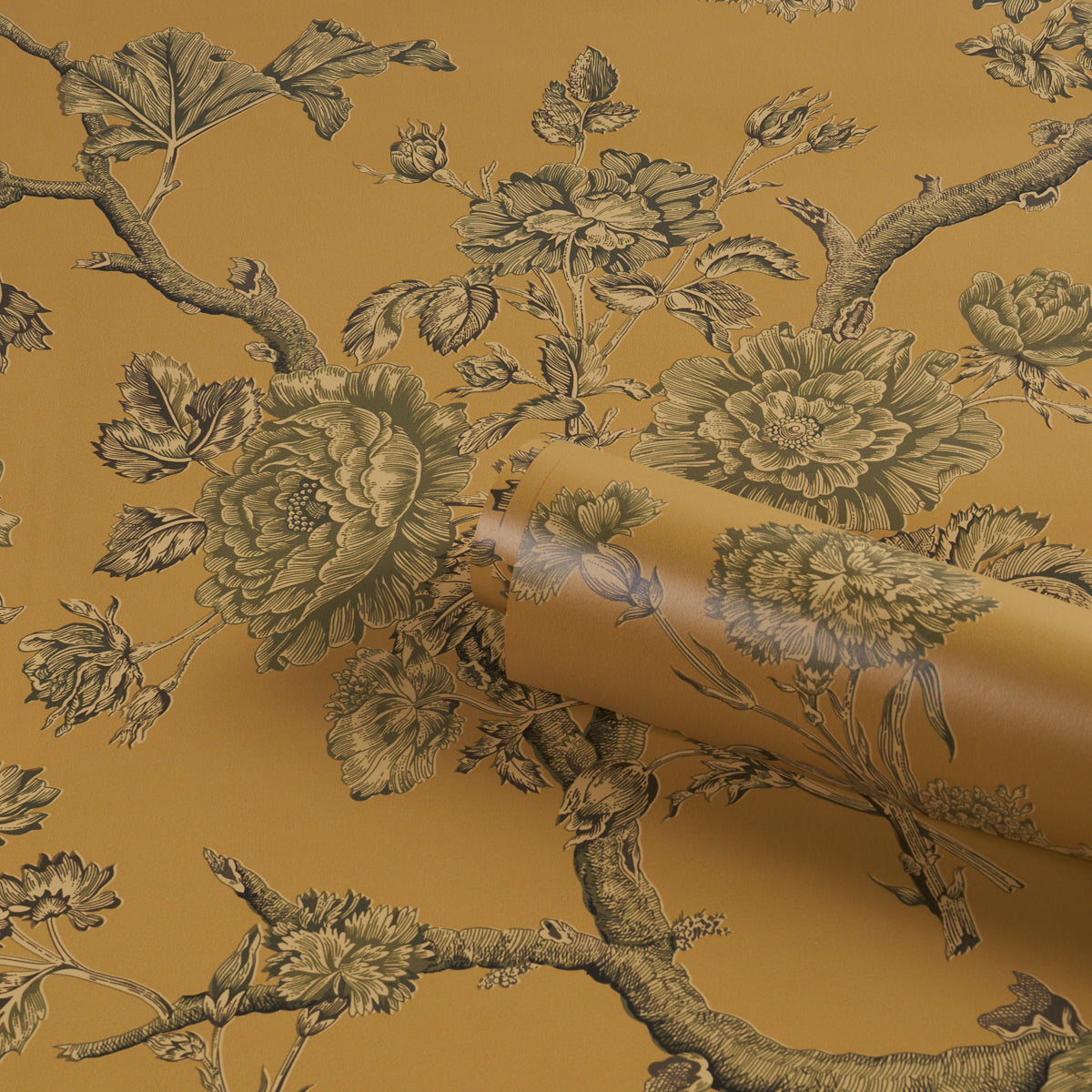 Inverness Garden Wallpaper in document color - pattern number 5017970 - by Schumacher in the A Country Life collection