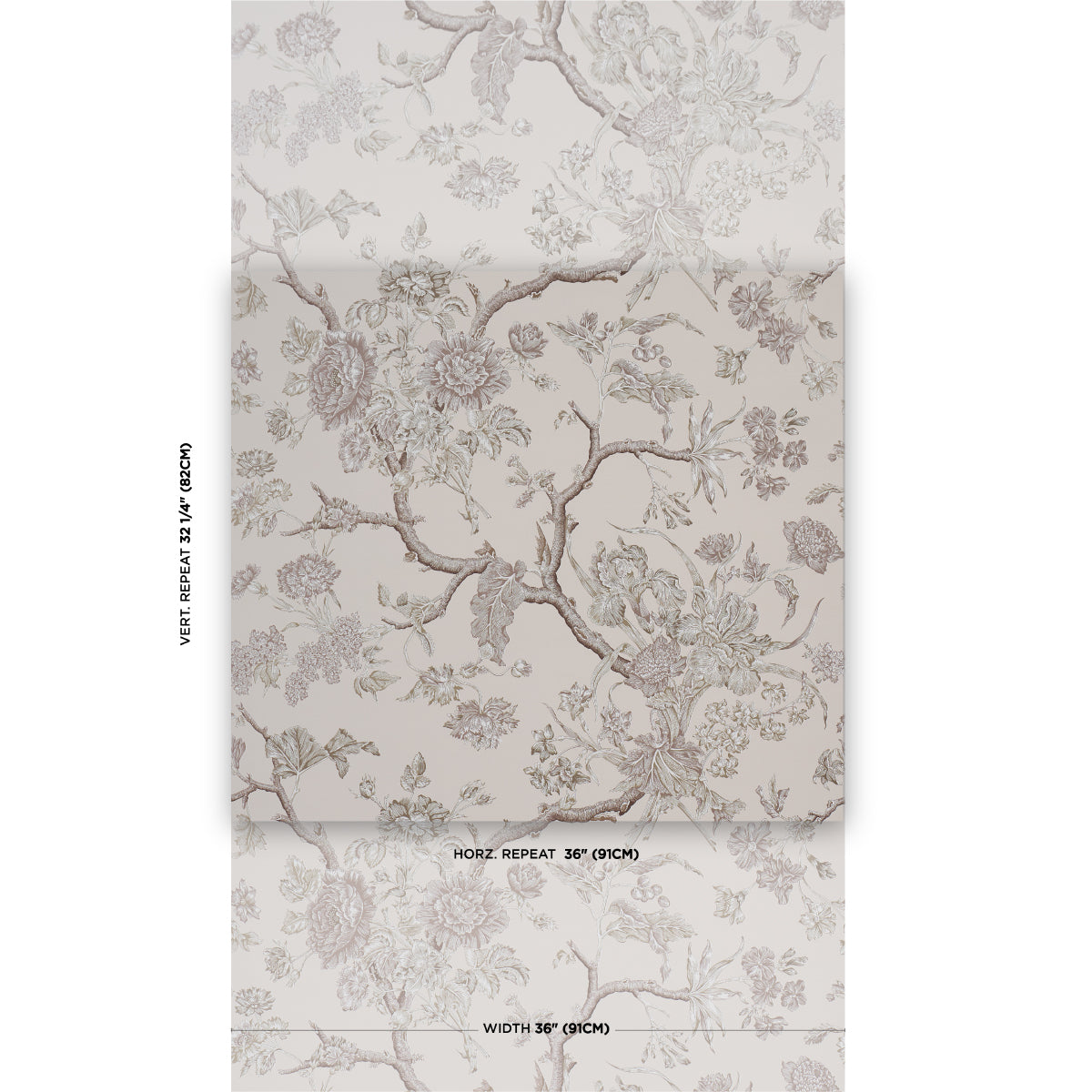 Inverness Garden Wallpaper in ivory color - pattern number 5017972 - by Schumacher in the A Country Life collection