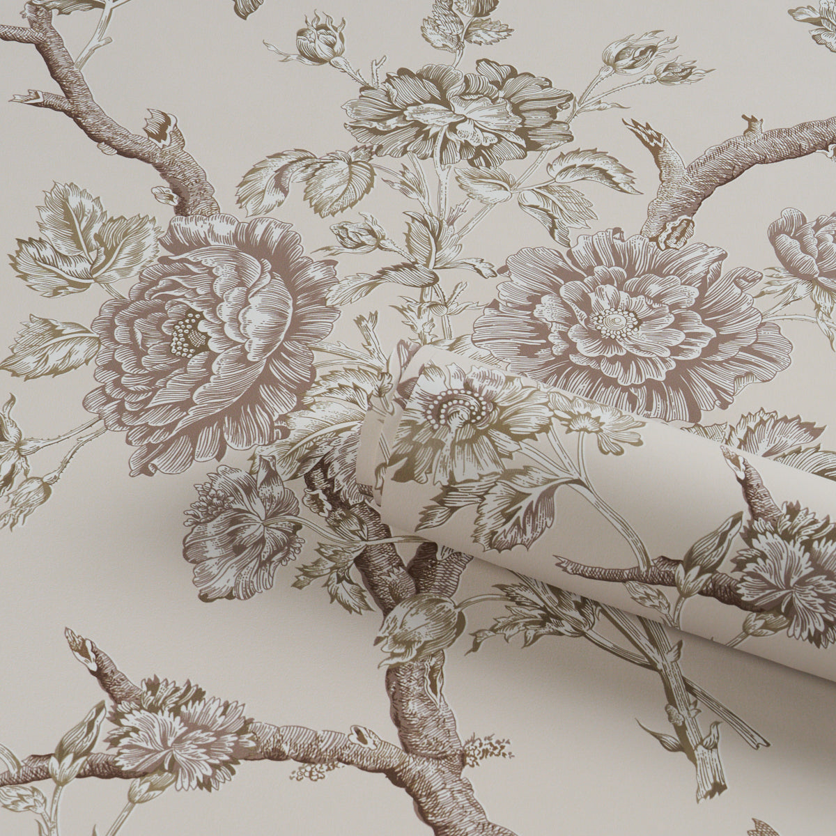Inverness Garden Wallpaper in ivory color - pattern number 5017972 - by Schumacher in the A Country Life collection