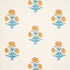 Poppy Print Wallpaper in mustard and sky color - pattern number 5017981 - by Schumacher in the Perennial Favorites collection