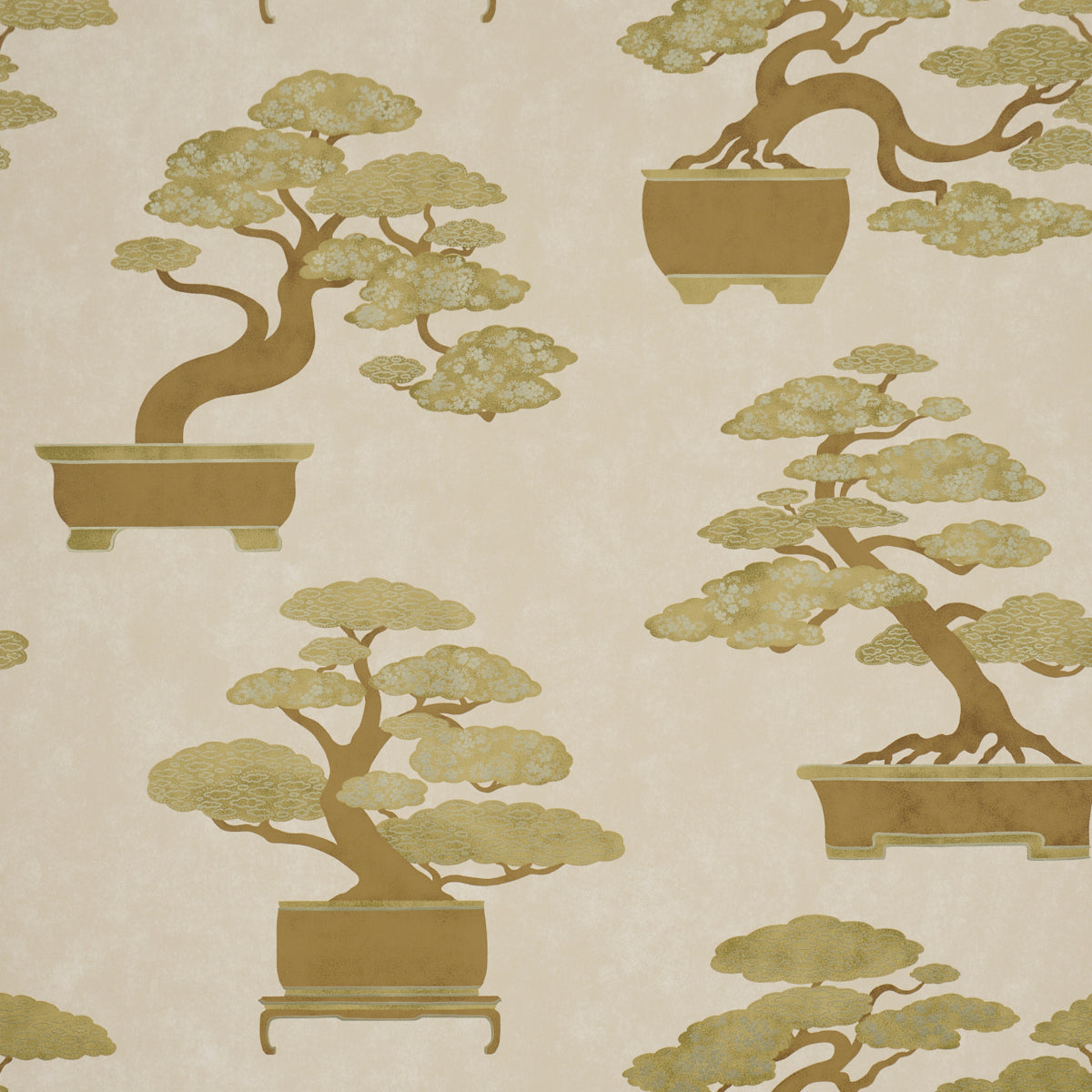 Bonsai Tree Wallpaper in neutral color - pattern number 5018002 - by Schumacher in the Japonisme collection