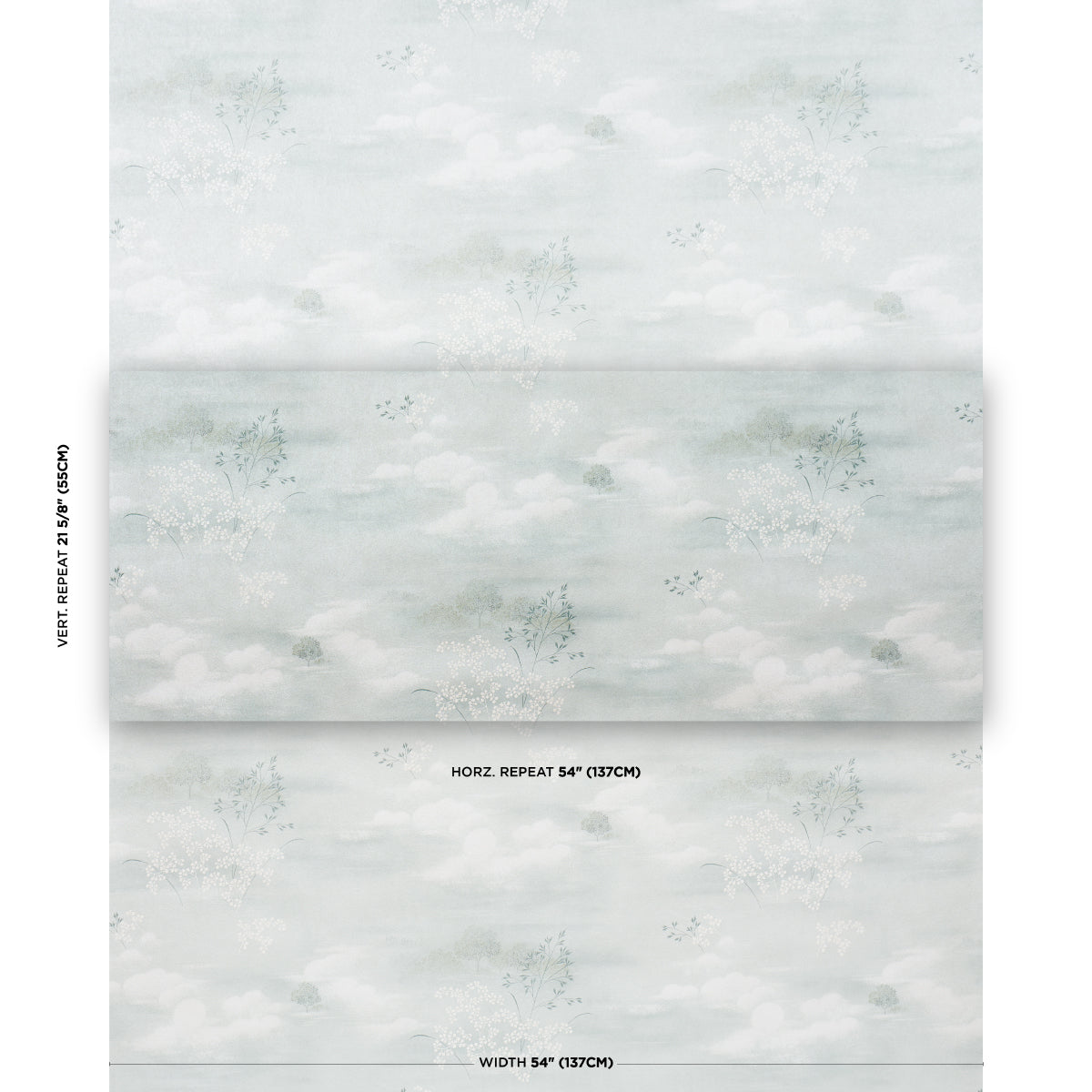 Calm Skies Wallpaper in sky color - pattern number 5018040 - by Schumacher in the Japonisme collection