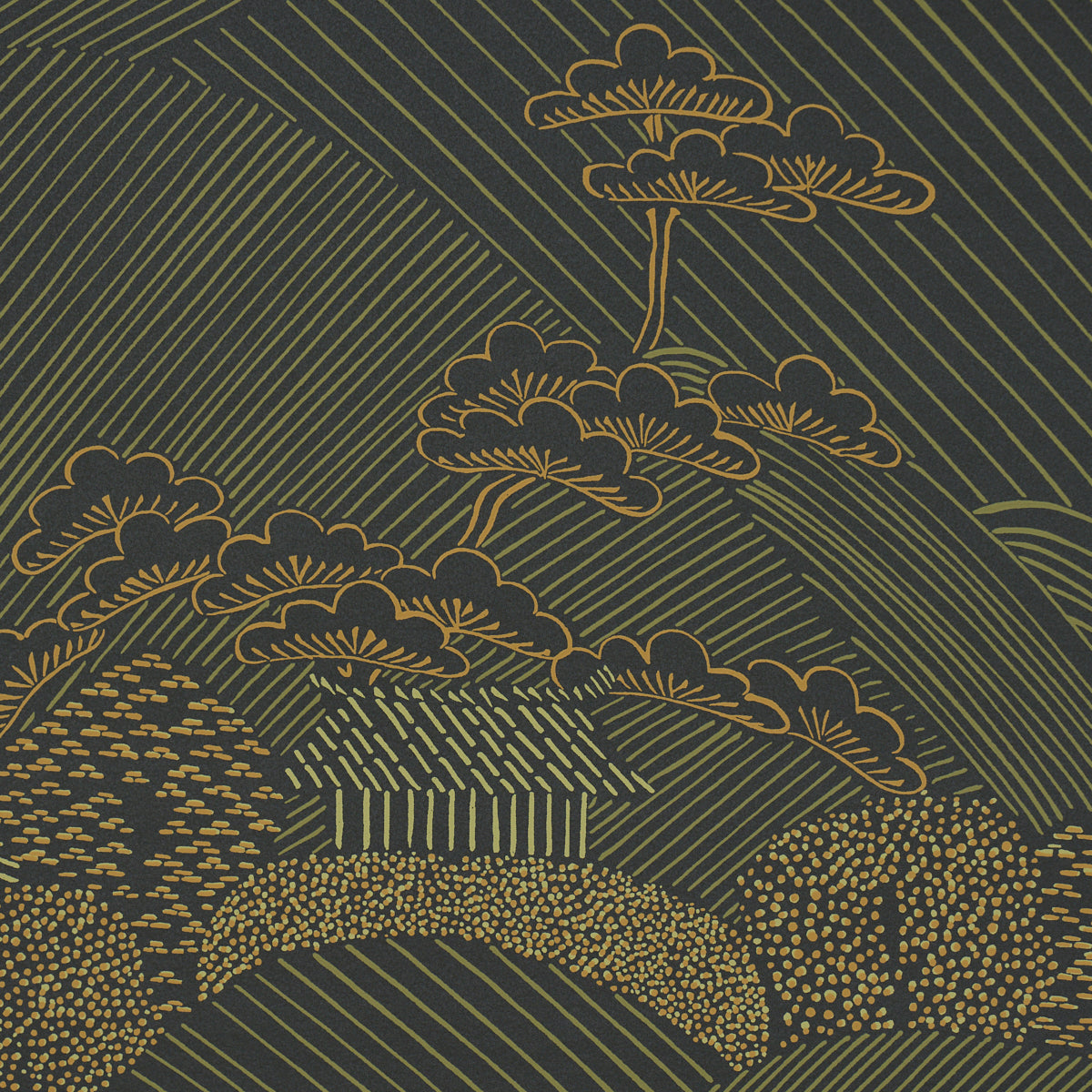 Nikko Wallpaper in black color - pattern number 5018050 - by Schumacher in the Japonisme collection