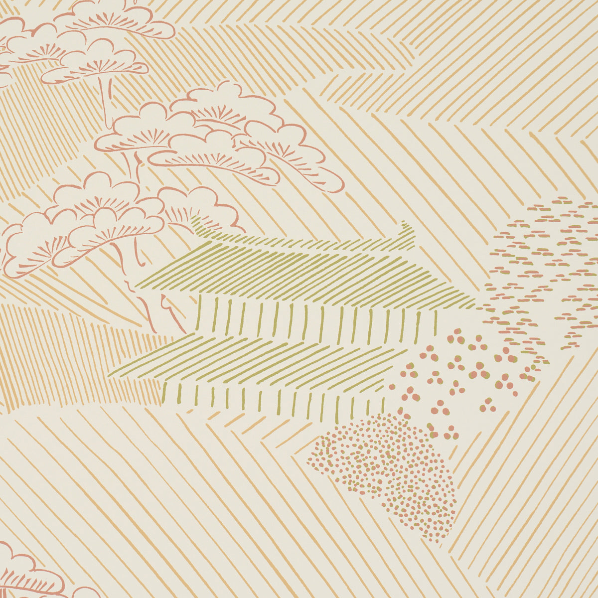 Nikko Wallpaper in neutral color - pattern number 5018052 - by Schumacher in the Japonisme collection