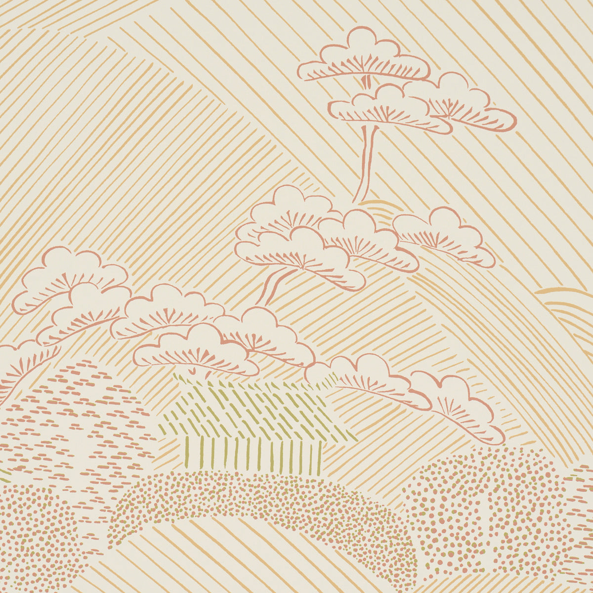 Nikko Wallpaper in neutral color - pattern number 5018052 - by Schumacher in the Japonisme collection