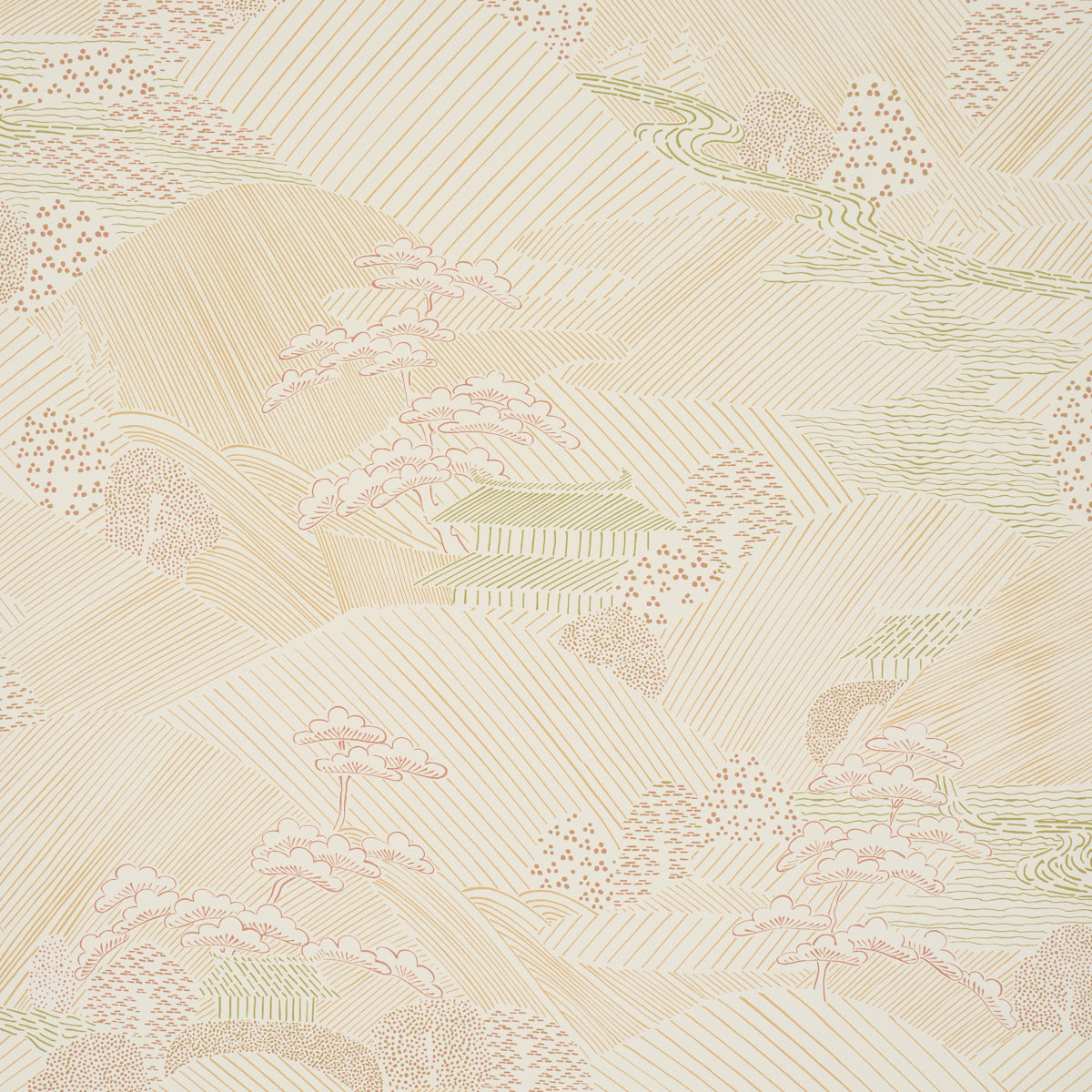 Nikko Wallpaper in neutral color - pattern number 5018052 - by Schumacher in the Japonisme collection