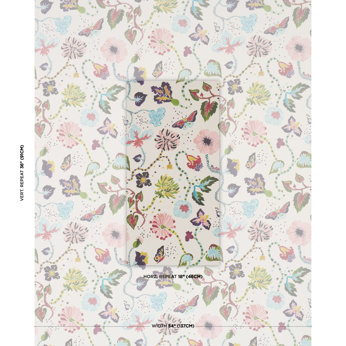 Gloriette Wallpaper in Multi color - pattern number 5018060 - by Schumacher in the Happy Menocal collection