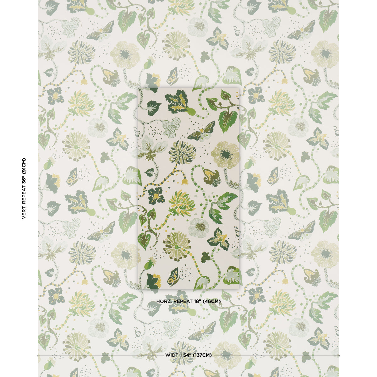 Gloriette Wallpaper in Green color - pattern number 5018061 - by Schumacher in the Happy Menocal collection