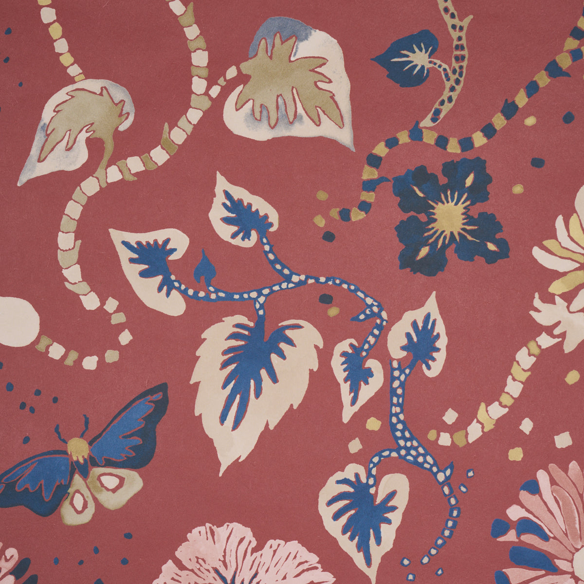 Gloriette Wallpaper in Red color - pattern number 5018062 - by Schumacher in the Happy Menocal collection