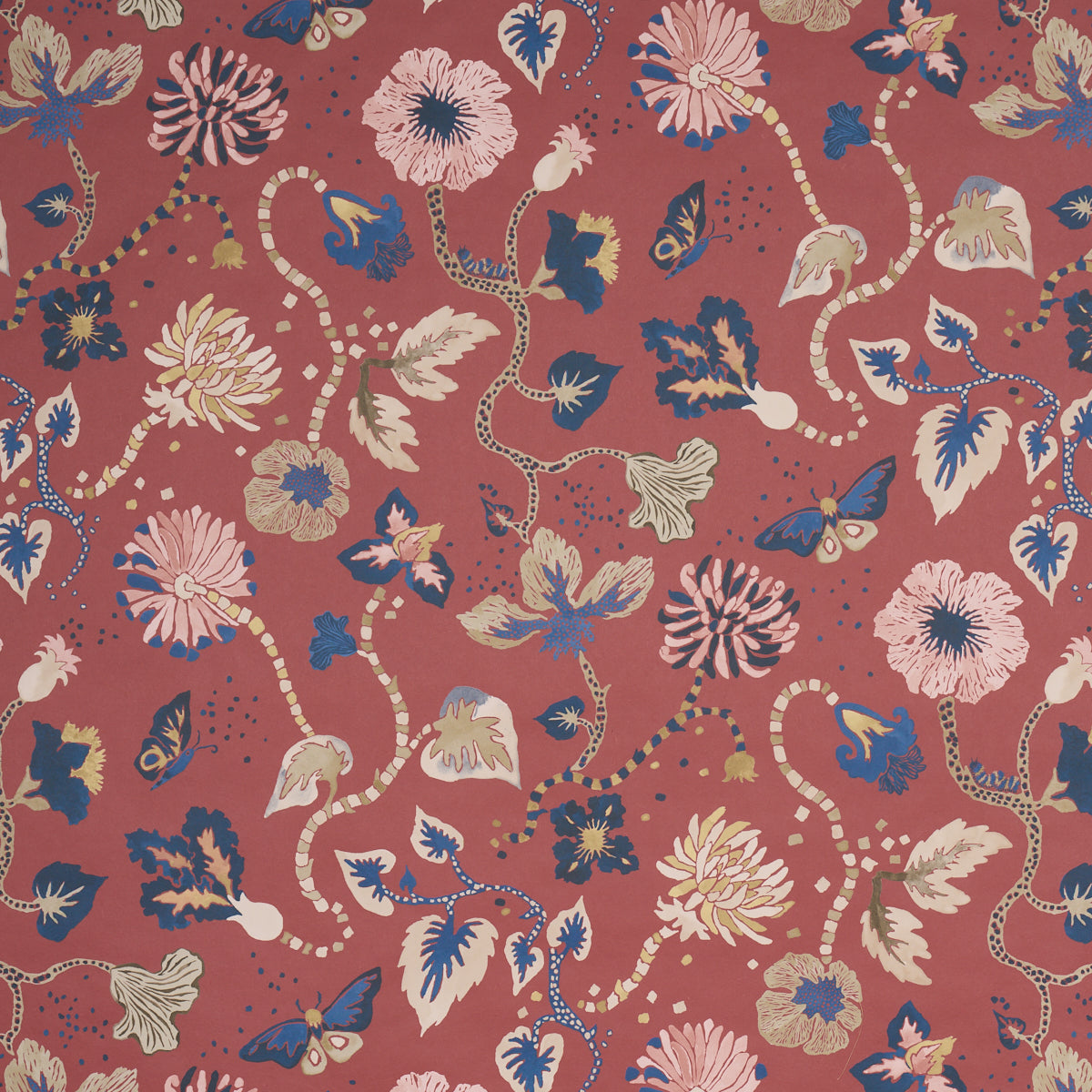 Gloriette Wallpaper in Red color - pattern number 5018062 - by Schumacher in the Happy Menocal collection