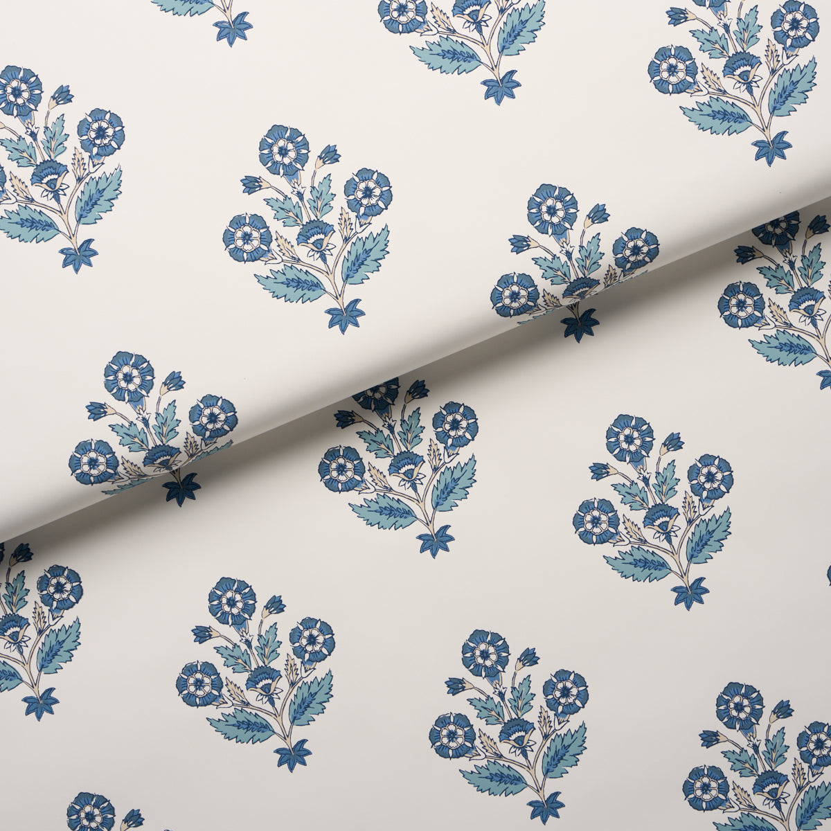 Dalila Hand-Screen Print Wallpaper in Blue color - pattern number 5018090 - by Schumacher in the Bohemia collection