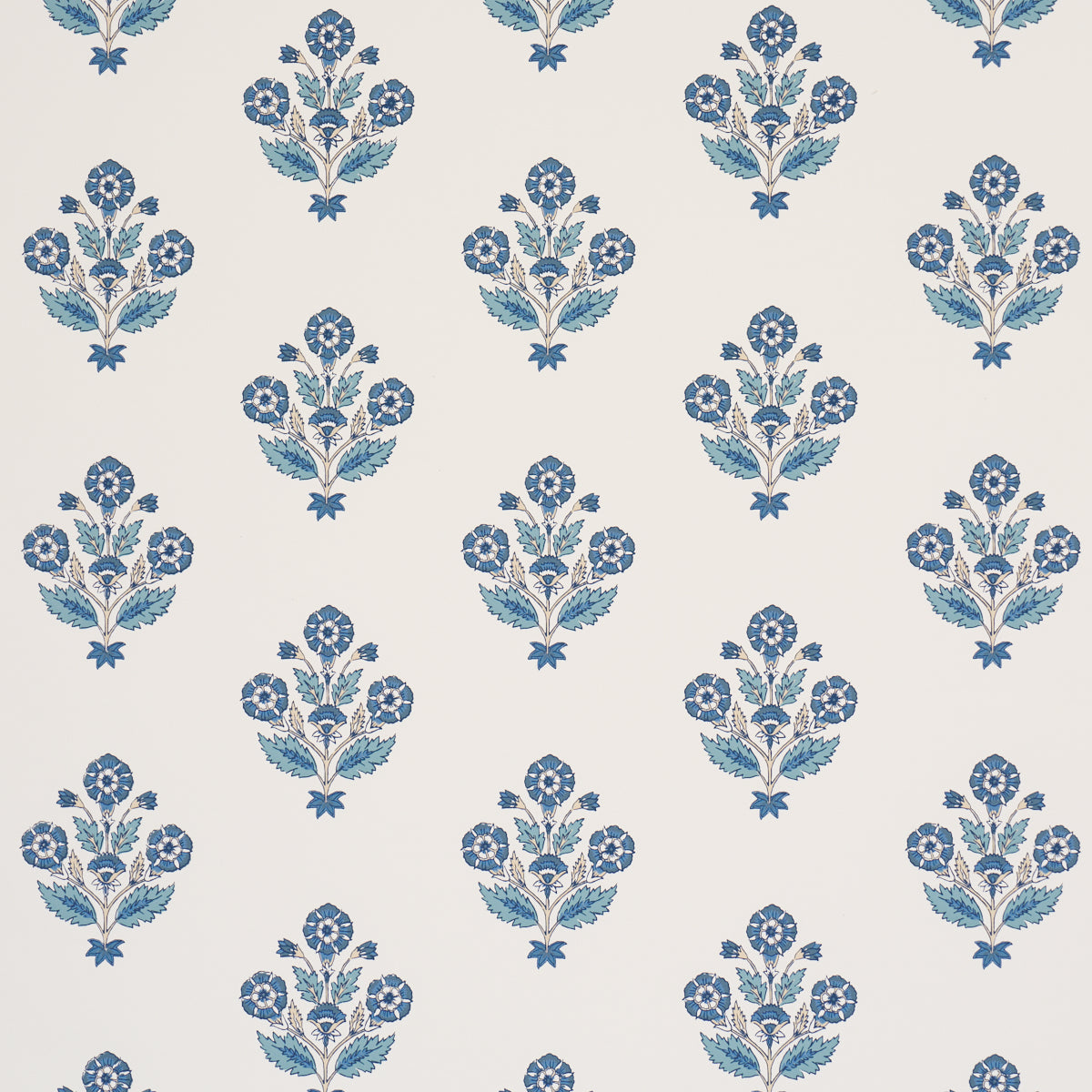 Dalila Hand-Screen Print Wallpaper in Blue color - pattern number 5018090 - by Schumacher in the Bohemia collection