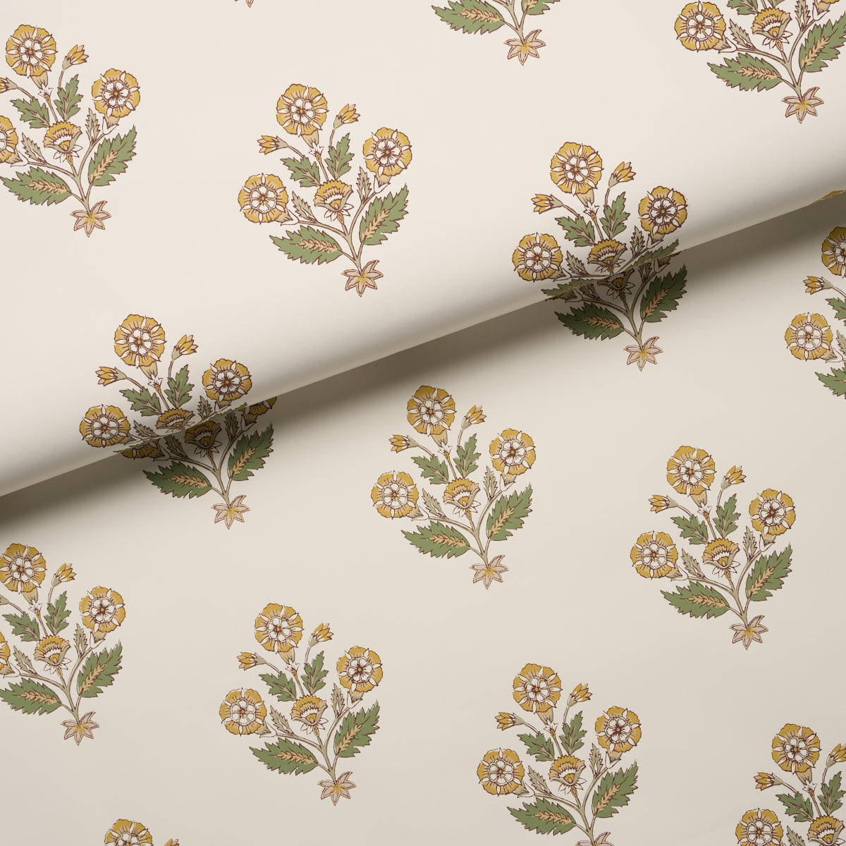 Dalila Hand-Screen Print Wallpaper in Yellow color - pattern number 5018092 - by Schumacher in the Bohemia collection
