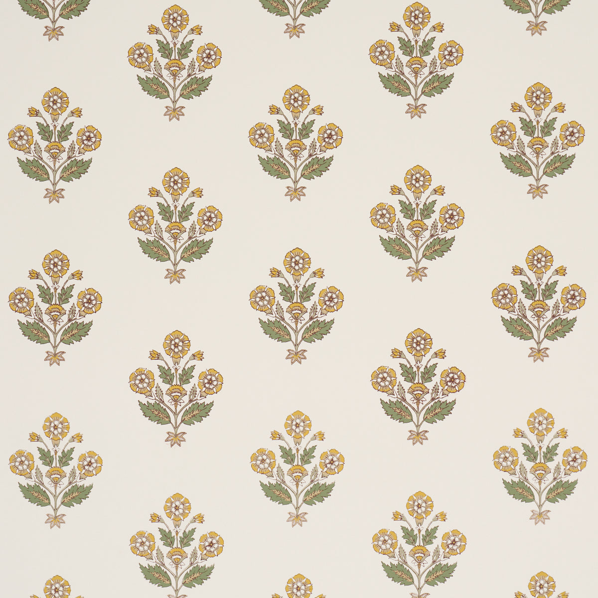 Dalila Hand-Screen Print Wallpaper in Yellow color - pattern number 5018092 - by Schumacher in the Bohemia collection