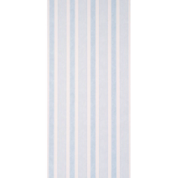 Summerville Stripe Wallpaper in sky color - pattern number 5018144 - by Schumacher in the Stripe Wallcovering Collection collection