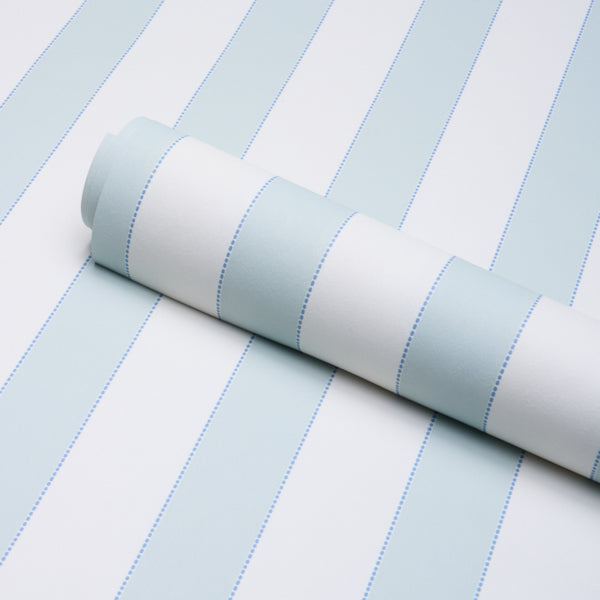 Louise Stripe Wallpaper in ice color - pattern number 5018151 - by Schumacher in the Stripe Wallcovering Collection collection