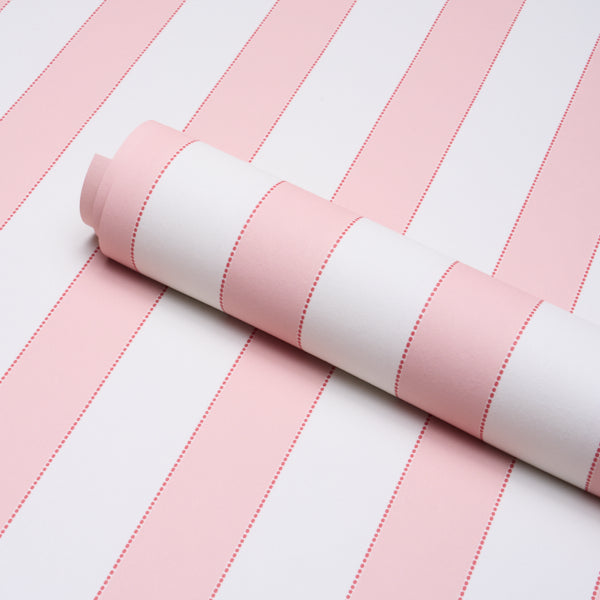 Louise Stripe Wallpaper in rose color - pattern number 5018153 - by Schumacher in the Stripe Wallcovering Collection collection