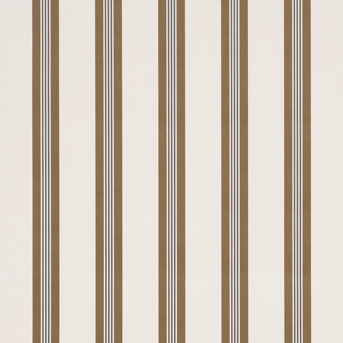 Chatham Stripe Wallpaper in umber color - pattern number 5018174 - by Schumacher in the Stripe Wallcovering Collection collection
