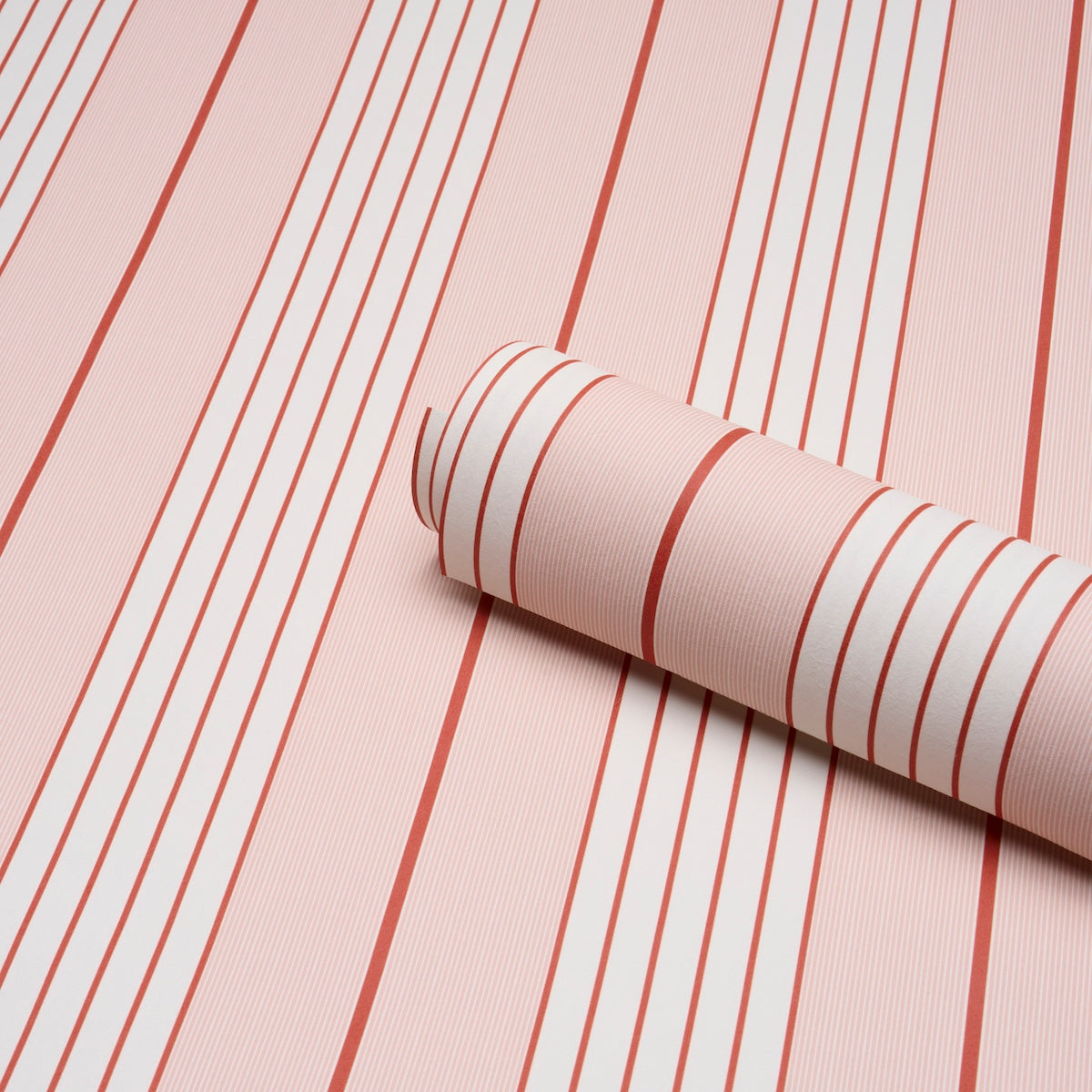 Audrey Stripe Wallpaper in pink color - pattern number 5018182 - by Schumacher in the Stripe Wallcovering Collection collection