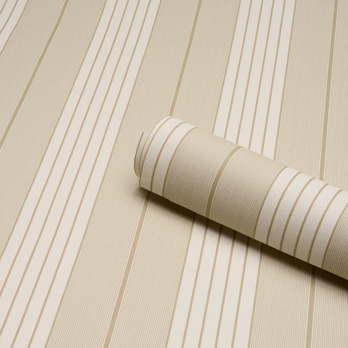 Audrey Stripe Wallpaper in sand color - pattern number 5018183 - by Schumacher in the Stripe Wallcovering Collection collection