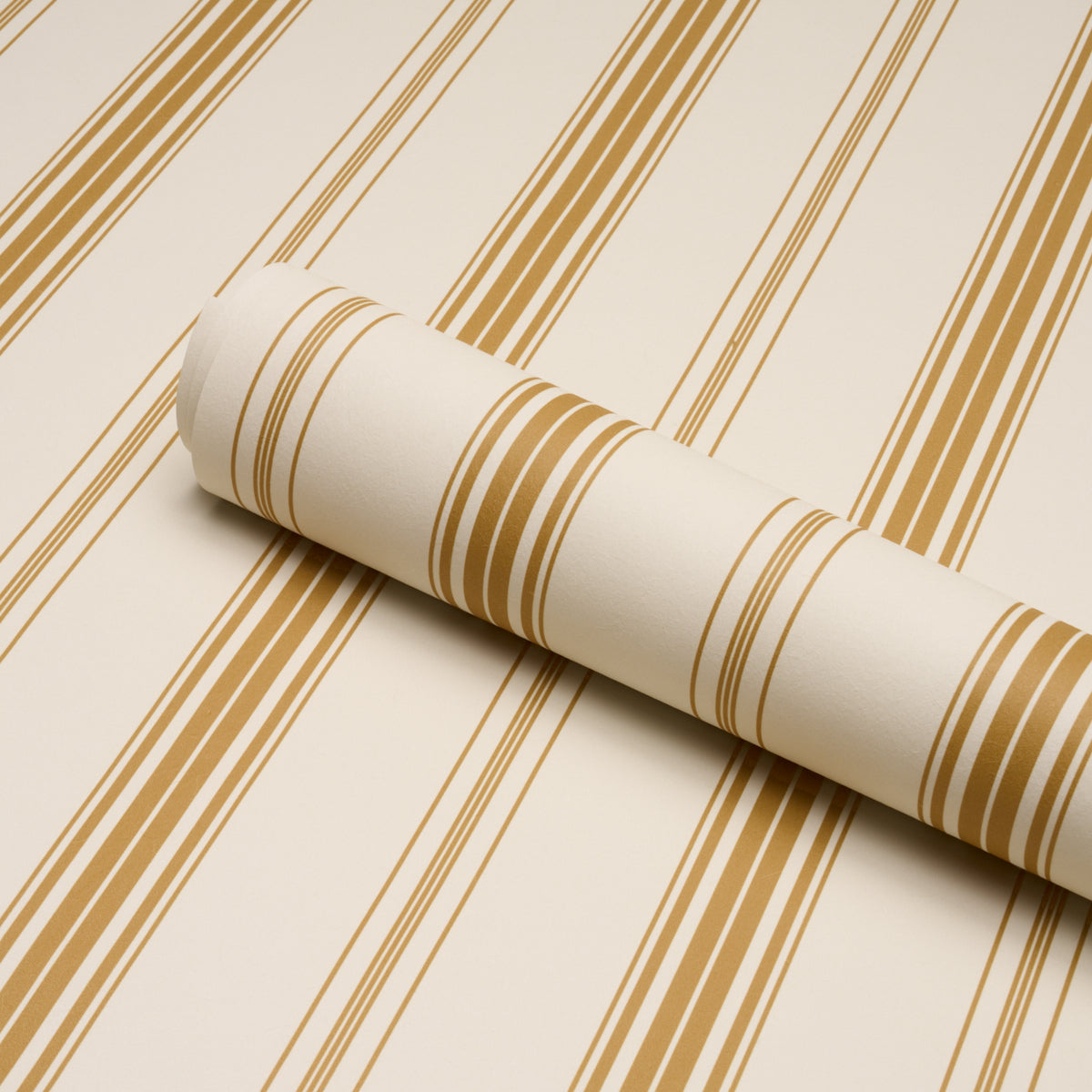 Coco Stripe Wallpaper in marigold color - pattern number 5018192 - by Schumacher in the Stripe Wallcovering Collection collection