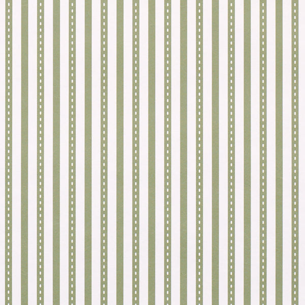 Mathis Ticking Stripe Wallpaper in leaf color - pattern number 5018203 - by Schumacher in the Stripe Wallcovering Collection collection