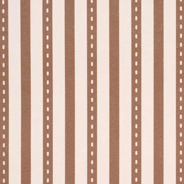 Mathis Ticking Stripe Wallpaper in umber color - pattern number 5018205 - by Schumacher in the Stripe Wallcovering Collection collection
